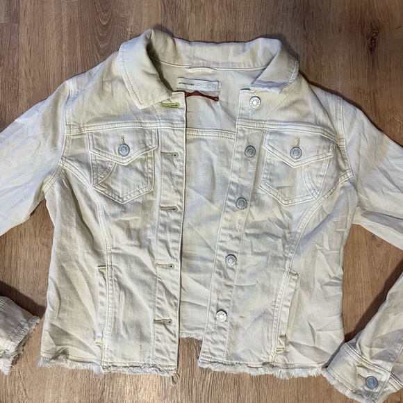 Anthropologie Pilcro Raw Hem Cropped Denim Jacket - Picture 2 of 5